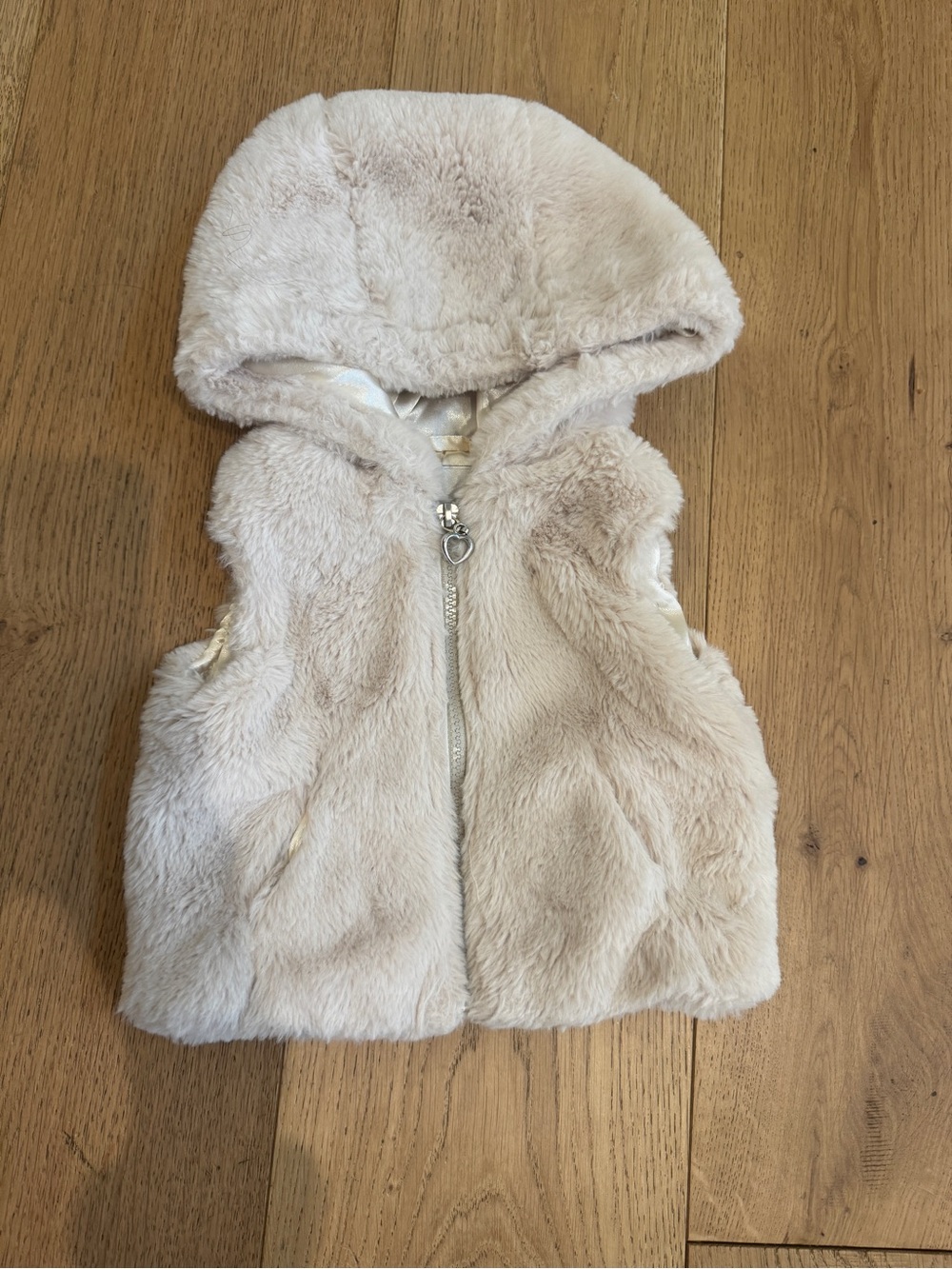 Urban Republic Kids Hooded Faux Fur Vest - Light Cream